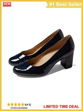 Marc Joseph New York Midtown Pump Leather Block Heel Closed Toe Comfort